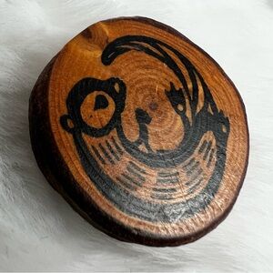 Vintage Otter Pin: Artisan Wood Brooch by Bill Helin